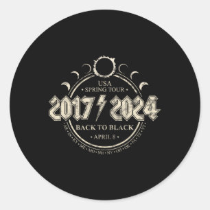 Solar Eclipse 20172024 Back To Black Usa Spring To Classic Round Sticker