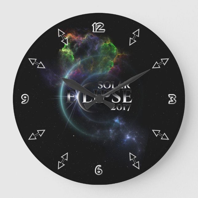 Solar Eclipse 2017 Large Clock (Front)