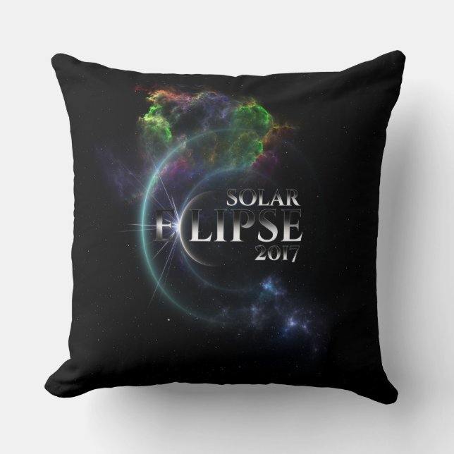 Solar Eclipse 2017 Throw Pillow (Front)