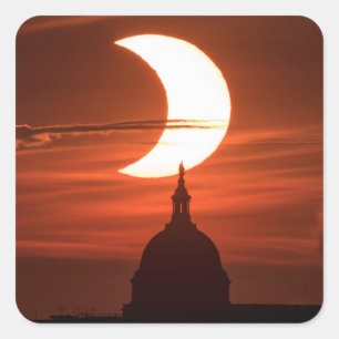 Solar Eclipse 2021 Square Sticker