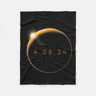 Solar Eclipse 2024 040824 Eclipse Fleece Blanket