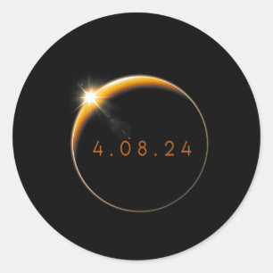 Solar Eclipse 2024 040824 Eclipse Mens Womens Kids Classic Round Sticker
