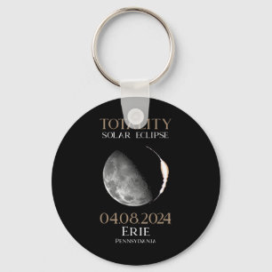 Solar Eclipse 2024 04.08.24 Erie Pennsylvania  Keychain