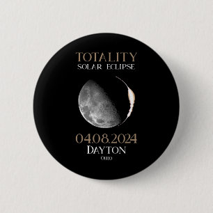 Solar Eclipse 2024 04 Dayton Ohio  2 Inch Round Button