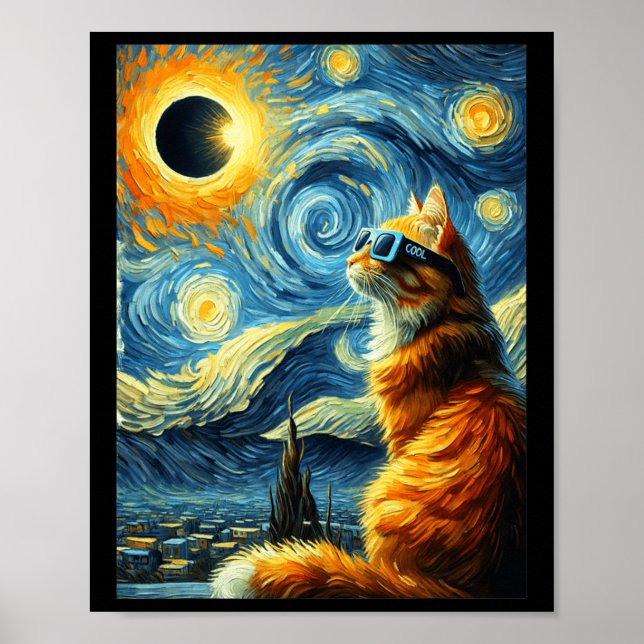 Solar Eclipse 2024 April 8 Cat Totality Solar Ecli Poster (Front)