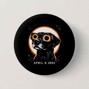 Solar Eclipse 2024 April 8 Dog Solar Eclipse Glass 2 Inch Round Button