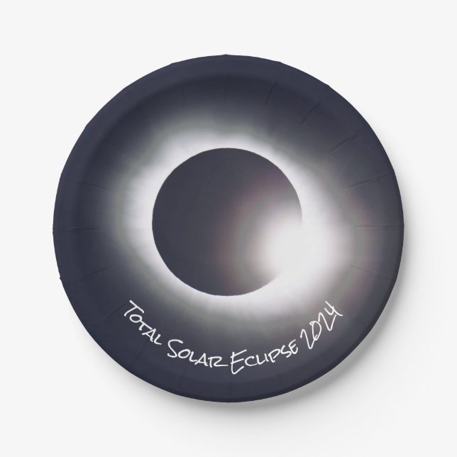 Solar eclipse 2024, April 8th Paper Plate (Front)