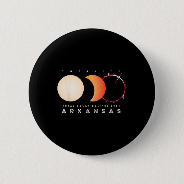 Solar Eclipse 2024 Arkansas Total Eclipse America  2 Inch Round Button (Front)