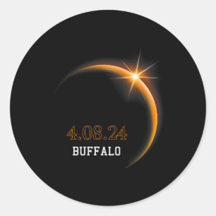 Solar Eclipse 2024 Buffalo Totality Spring 4.08.24 Classic Round Sticker