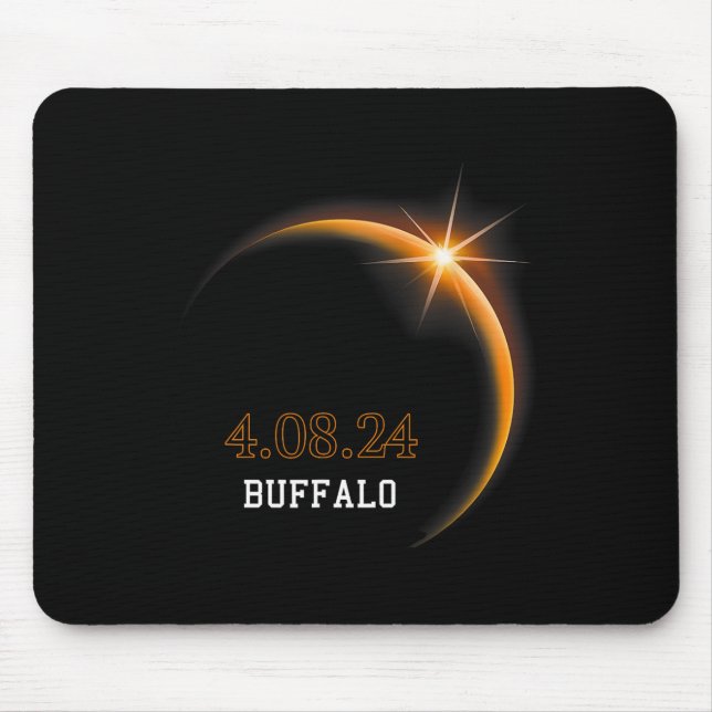 Solar Eclipse 2024 Buffalo Totality Spring 4.08.24 Mouse Pad (Front)