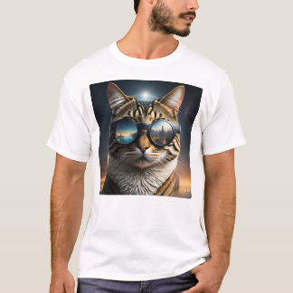Solar Eclipse,2024 Cat Wearing Solar Eclips Glasse T-Shirt