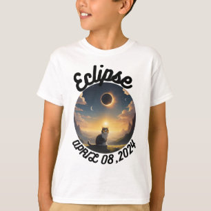 Solar Eclipse,2024 Cat Wearing Solar Eclips Glasse T-Shirt
