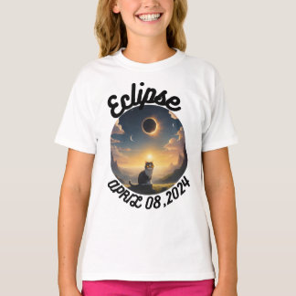 Solar Eclipse,2024 Cat Wearing Solar Eclips Glasse T-Shirt