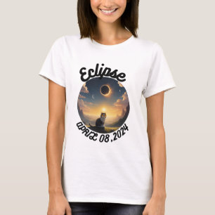 Solar Eclipse,2024 Cat Wearing Solar Eclips Glasse T-Shirt