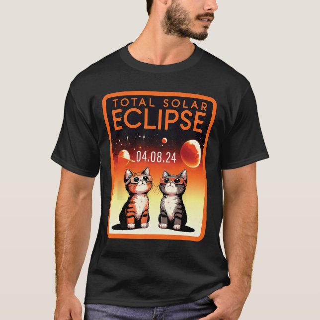 Solar Eclipse 2024 Cats Total Solar Eclipse 4.08.2 T-Shirt (Front)