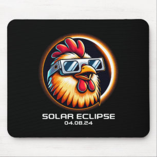 Solar Eclipse 2024 Chicken Totality Cute Matching  Mouse Pad