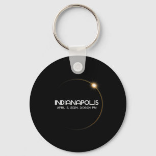 Solar Eclipse 2024 City Keychain