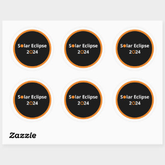 Solar Eclipse 2024 Classic Round Sticker