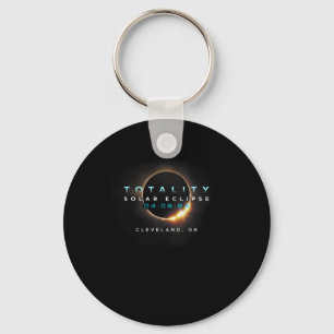 Solar Eclipse 2024 Cleveland  Keychain