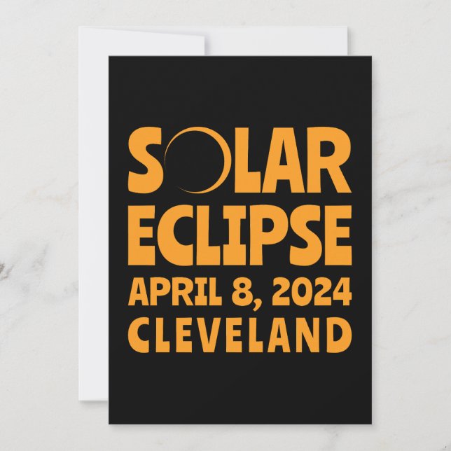 Solar Eclipse 2024 Cleveland Ohio Invitation (Front)