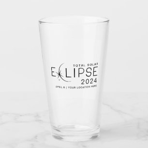 Solar Eclipse 2024 Custom Location Commemorative Glass