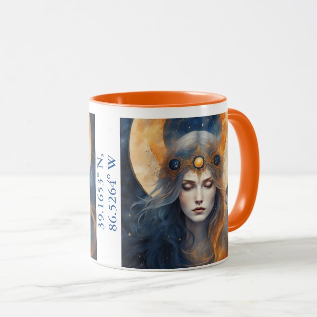 Solar Eclipse 2024 Customize with Name or Location Mug (Front Right)