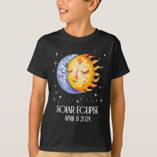 Solar Eclipse 2024 Cute Solar Eclipse Kids Boys Gi T-Shirt