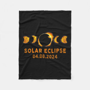 Solar Eclipse 2024 Cute Solar Eclipse Kids Toddler Fleece Blanket