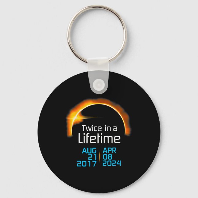 Solar Eclipse 2024 Cute Solar Eclipse Kids Toddler Keychain (Front)