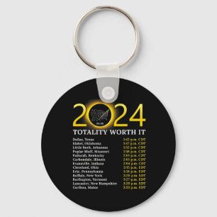 Solar Eclipse 2024 Funny Totality Worth It Total U Keychain