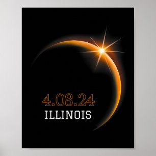 Solar Eclipse 2024 Illinois Totality Spring 4.08.2 Poster