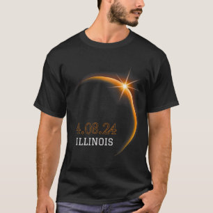 Solar Eclipse 2024 Illinois Totality Spring 4.08.2 T-Shirt