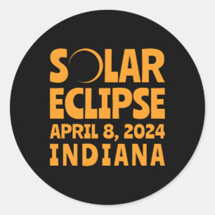 Solar Eclipse 2024 Indiana Classic Round Sticker