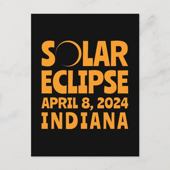 Solar Eclipse 2024 Indiana Postcard (Front)