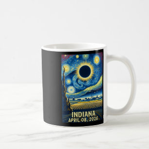 Solar Eclipse 2024 Indiana Starry Night  Coffee Mug
