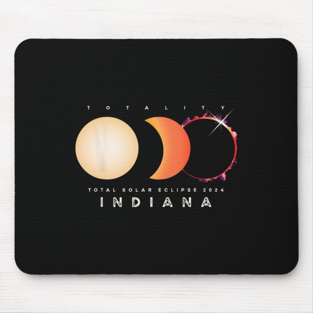 Solar Eclipse 2024 Indiana Total Eclipse America G Mouse Pad (Front)