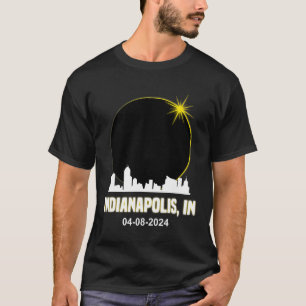 Solar Eclipse 2024 Indianapolis Skyline Indiana Ec T-Shirt