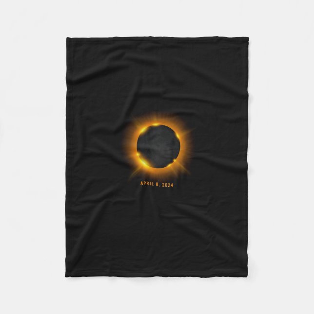 Solar Eclipse 2024 Long Sleeve  Fleece Blanket (Front)