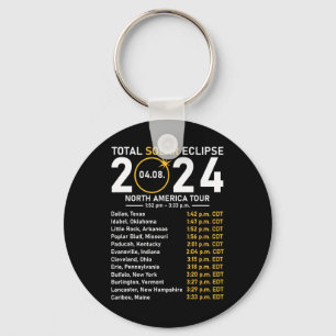 Solar Eclipse 2024 North America Tour State Totali Keychain