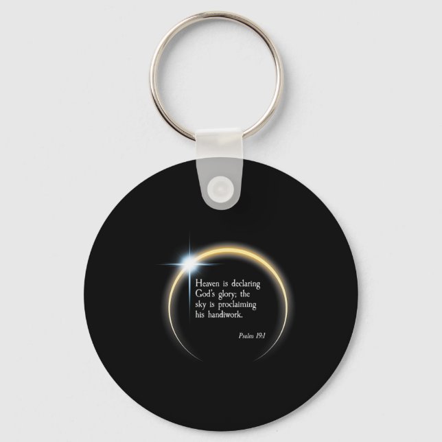 Solar Eclipse 2024 - Psalm 191  Keychain (Front)