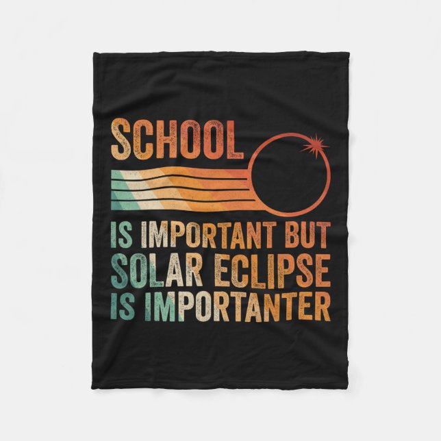 Solar Eclipse 2024 Shirt School Solar Eclipse Is I Fleece Blanket (Front)