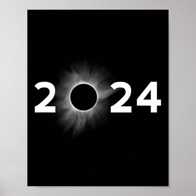Solar Eclipse 2024 Simple Total Eclipse  Poster (Front)
