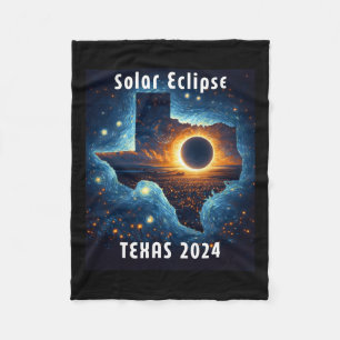 Solar Eclipse 2024 Starry Night  Fleece Blanket