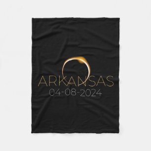 Solar Eclipse 2024 State Arkansas Total Solar Ecli Fleece Blanket