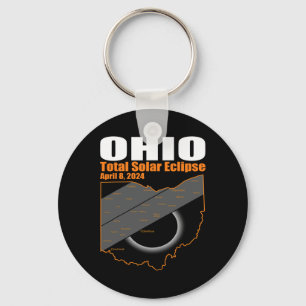 Solar Eclipse 2024 State Ohio Map Total Solar Ecli Keychain