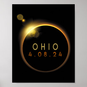 Solar Eclipse 2024 State Ohio Total Solar Eclipse  Poster