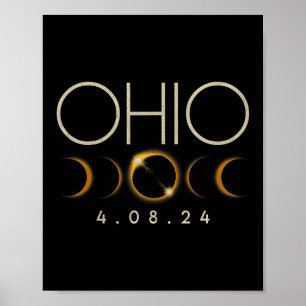 Solar Eclipse 2024 State Ohio Total Solar Eclipse Poster
