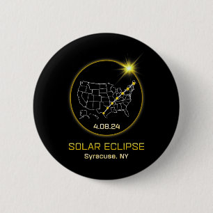 Solar Eclipse 2024 Syracuse Ny New York Totality E 2 Inch Round Button