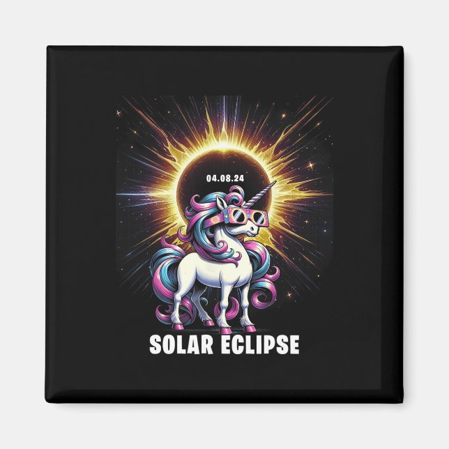 Solar Eclipse 2024 Total Eclipse April 8th 24 Unic Magnet (Front)