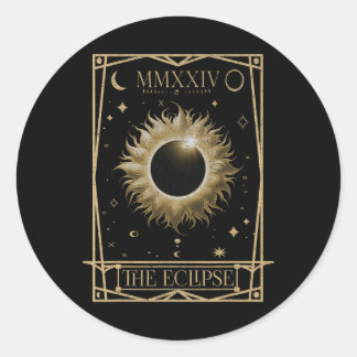Solar Eclipse 2024 Total Eclipse Astronomy Tarot C Classic Round Sticker